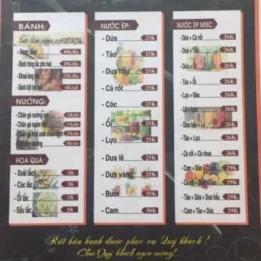 Thực đơn- Quán Ăn Chè Bống - Ốc & Chè Các Loại