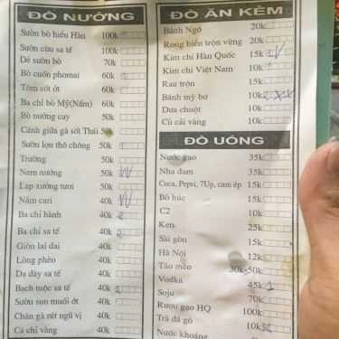 Thực đơn- Quán Ăn Thịt Nướng 50