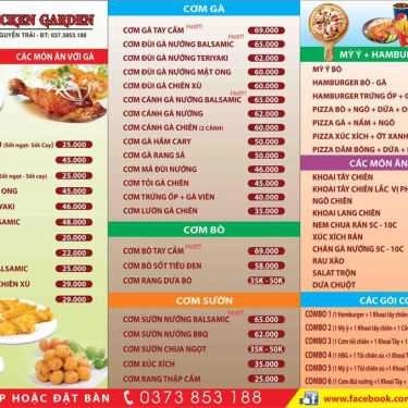 Thực đơn- Nhà Hàng Chicken Garden - Nguyễn Trãi