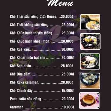 Thực đơn- Cafe CiCi House Drink