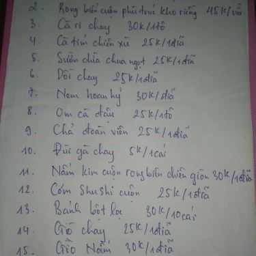 Thực đơn- Quán Ăn Cơm Chay Bảo An