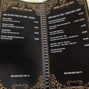 Thực đơn- Corner Cafe & Live Music