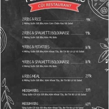 Thực đơn- Nhà Hàng Củi - Pizza & Pasta