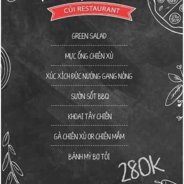 Thực đơn- Nhà Hàng Củi - Pizza & Pasta