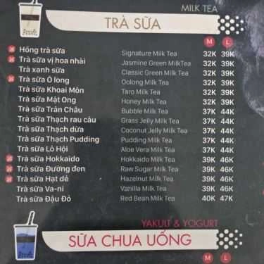 Thực đơn- Cafe Ding Tea - Lê Hoàn