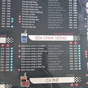 Thực đơn- Cafe Ding Tea - Lê Hoàn