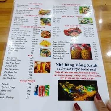 Thực đơn- Nhà Hàng Đồng Xanh - Ẩm Thực Quê Hương