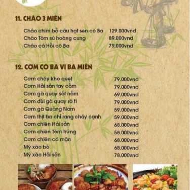 Thực đơn- Nhà Hàng Gánh Cô Ba 199+ - Món Ngon 3 Miền
