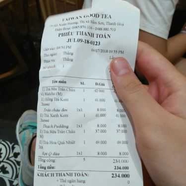 Thực đơn- Cafe Taiwan Good Tea