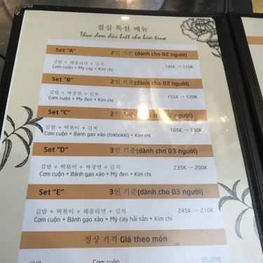 Thực đơn- Nhà Hàng Hàn Quốc Quán - Buffet BBQ