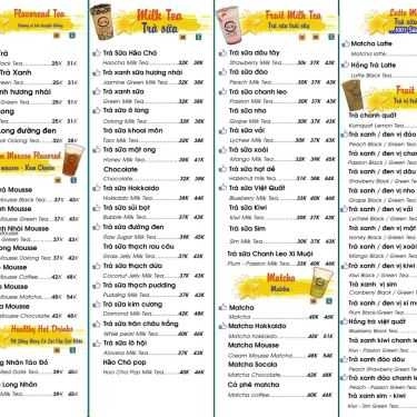 Thực đơn- Cafe Hăo Chá - Trà Sữa Đài Loan