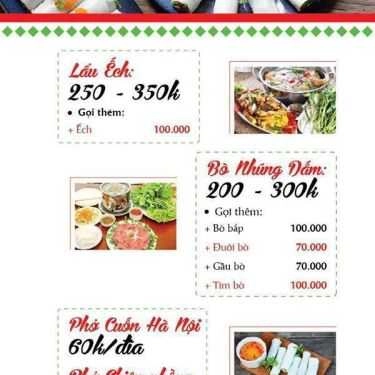 Thực đơn- Nhà Hàng Keeng 886 - Lẩu Các Loại