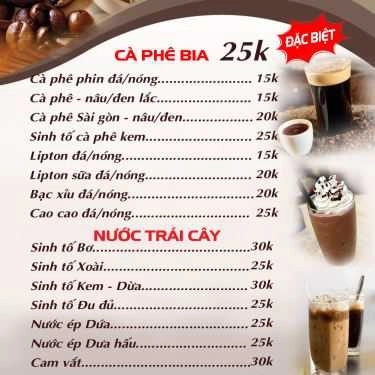 Thực đơn- Ken Cafe