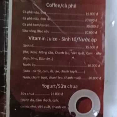 Thực đơn- Kiến Cafe