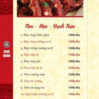 Thực đơn- Nhà Hàng Kiko - Lẩu & Nướng
