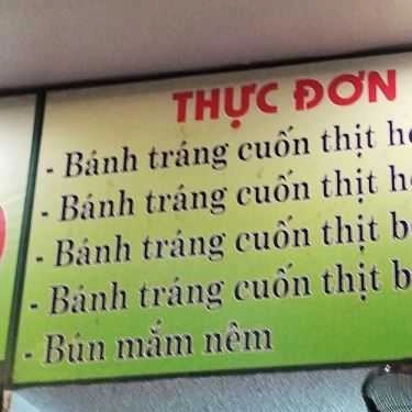 Thực đơn- Quán Ăn Linh Béo - Bánh Tráng Thịt Heo