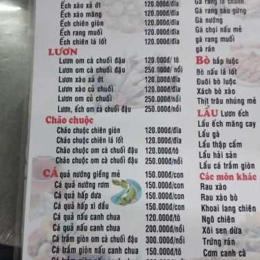 Thực đơn- Quán Ăn Lục Tâm - Lẩu & Các Món Nhậu