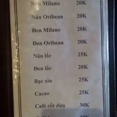 Thực đơn- Milano Coffee