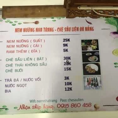 Thực đơn- Quán Ăn Nem Nha Trang & Chè Đà Nẵng - Trịnh Thị Ngọc Lữ