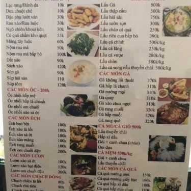 Thực đơn- Nhà Hàng Hương Quê