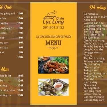 Thực đơn- Quán Ăn Lục Long Quán - Lẩu & Các Món Nhậu