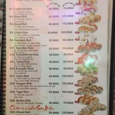 Thực đơn- Sao Biển - Nhà Hàng Nhật Bản & Hàn Quốc