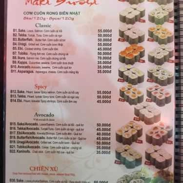 Thực đơn- Sao Biển - Nhà Hàng Nhật Bản & Hàn Quốc