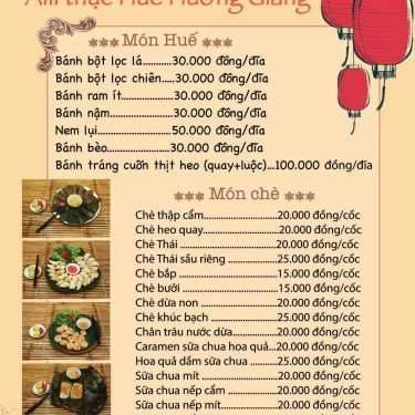 Thực đơn- Quán Ăn Quà Quê Quán - Ẩm Thực Huế Hương Giang