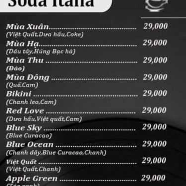 Thực đơn- Radio - Live Music Cafe