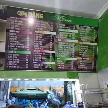 Thực đơn- Ride Coffee