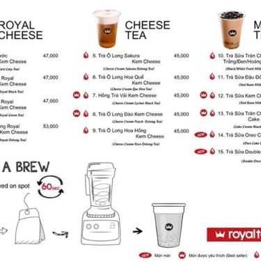 Thực đơn- Cafe Royaltea - Trà Sữa Hồng Kông - Trần Phú