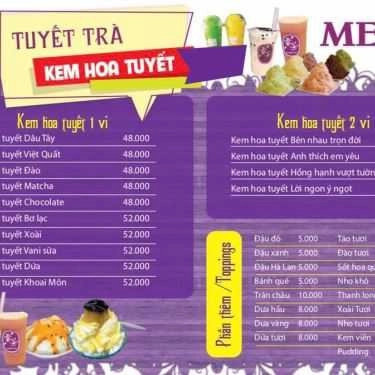 Thực đơn- Cafe Snow Tea - Kem Hoa Tuyết & Trà Sữa Đài Loan