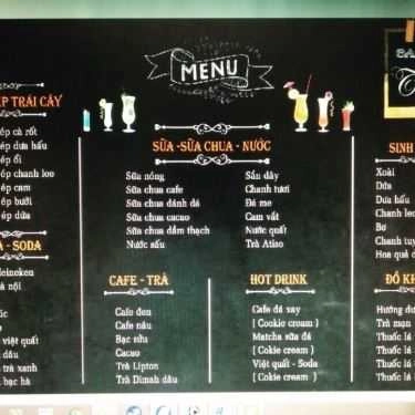Thực đơn- Tom Cafe