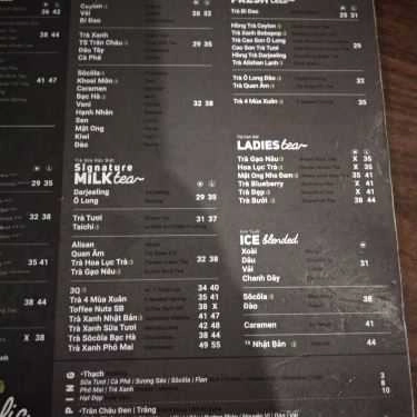 Thực đơn- Cafe Trà Sữa Bobapop - Trần Phú