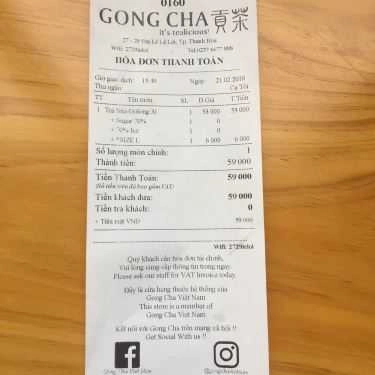 Thực đơn- Cafe Trà Sữa Gong Cha