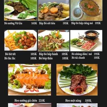 Thực đơn- Nhà Hàng Vũ Gia Viên - Tinh Hoa Ẩm Thực Việt