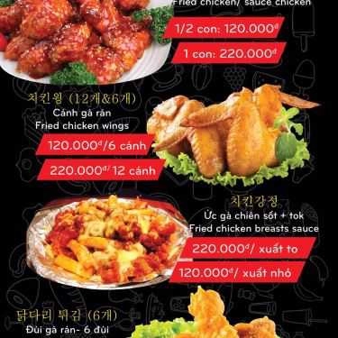 Thực đơn- Nhà Hàng Wang Chicken - Vua Gà Hàn Quốc