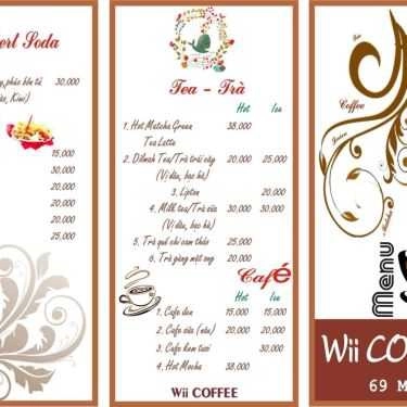 Thực đơn- Wii Cafe - Minh Khai