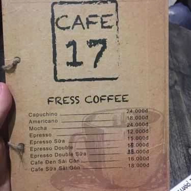 Thực đơn- 17 Cafe