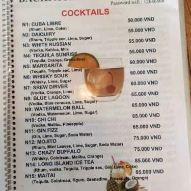Thực đơn- Nhà Hàng Alez Boo - Backpacker Restaurant