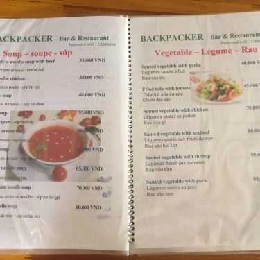 Thực đơn- Nhà Hàng Alez Boo - Backpacker Restaurant