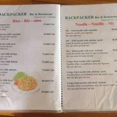 Thực đơn- Nhà Hàng Alez Boo - Backpacker Restaurant