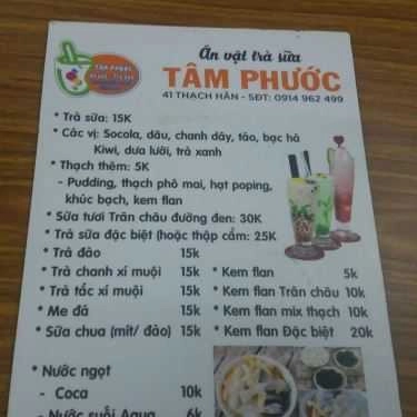 Thực đơn- Ăn Vặt & Trà Sữa Tâm Phước