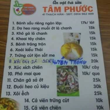Thực đơn- Ăn Vặt & Trà Sữa Tâm Phước