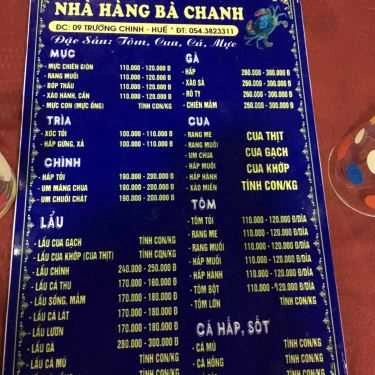 Thực đơn- Nhà Hàng Lẩu Cua Bà Chanh