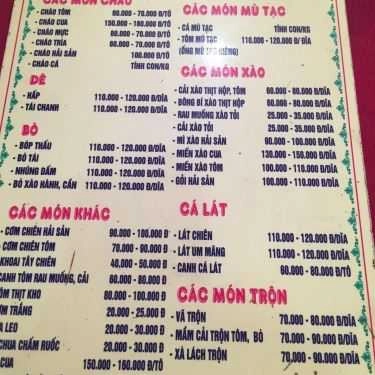 Thực đơn- Nhà Hàng Lẩu Cua Bà Chanh