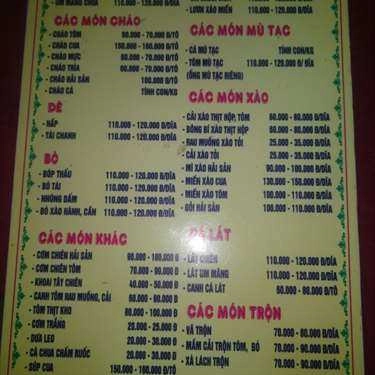 Thực đơn- Nhà Hàng Lẩu Cua Bà Chanh
