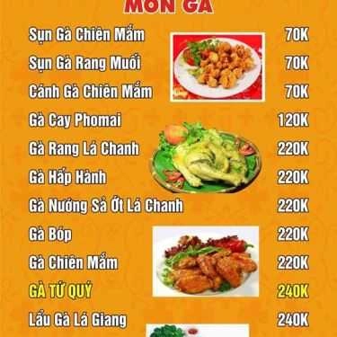 Thực đơn- Ba Gian - Nhà Hàng Đặc Sản