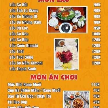 Thực đơn- Ba Gian - Nhà Hàng Đặc Sản
