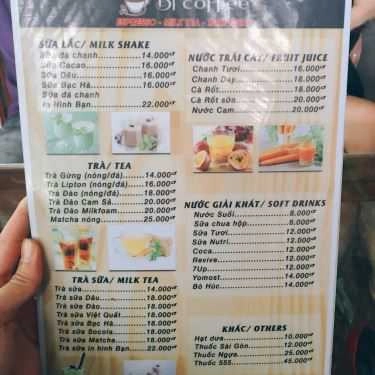 Thực đơn- Bi Coffee